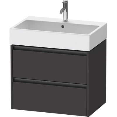 Duravit Ketho.2 Wastafelonderbouwkast - met 2 laden - 68.4x46x54.9cm - met grepen antraciet - grafiet supermat