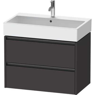 Duravit Ketho 2 meuble sous-lavabo avec 2 tiroirs 78.4x46x54.9cm avec poignées graphite anthracite super mat