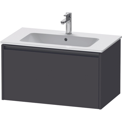 Duravit Ketho.2 Wastafelonderbouwkast - met 1 lade - 81x48x44cm - met greep antraciet - grafiet supermat