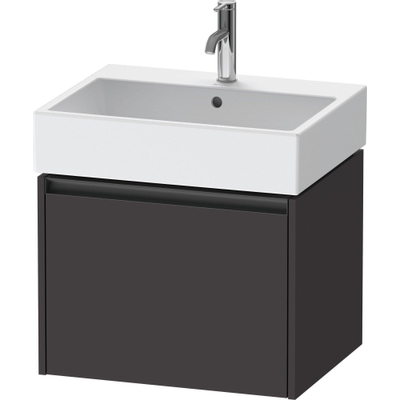 Duravit Ketho.2 Wastafelonderbouwkast - met 1 lade - 58.4x46x44cm - met greep antraciet - grafiet supermat