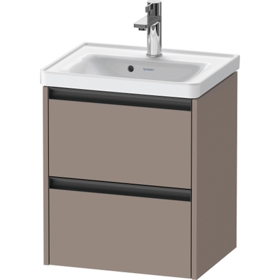 Duravit Ketho.2 Wastafelonderbouwkast - met 2 laden - 48.4x37.5x54.9cm - met grepen antraciet - basalt mat