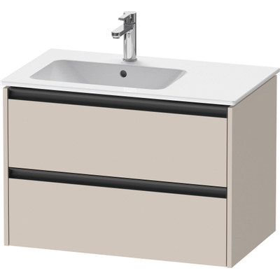 Duravit ketho meuble sous 2 vasques avec 2 tiroirs pour vasque à gauche 81x48x54.9cm avec poignées taupe mat anthracite