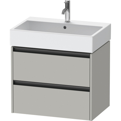 Duravit Ketho.2 Wastafelonderbouwkast - met 2 laden - 68.4x46x54.9cm - met grepen antraciet - betongrijs mat