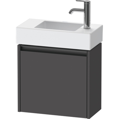 Duravit ketho 2 meuble sous lavabo avec 1 porte 48.4x23.8x44cm droite, avec poignée anthracite graphite mat