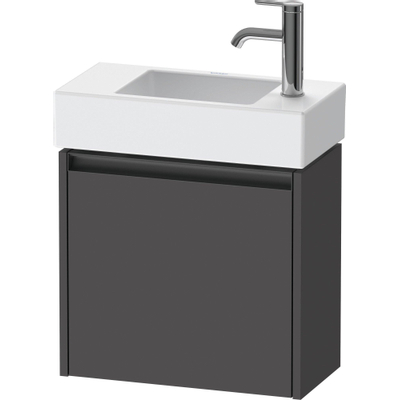 Duravit Ketho.2 Wastafelonderbouwkast - met 1 deur - 48.4x23.8x44cm links - met greep antraciet - grafiet mat