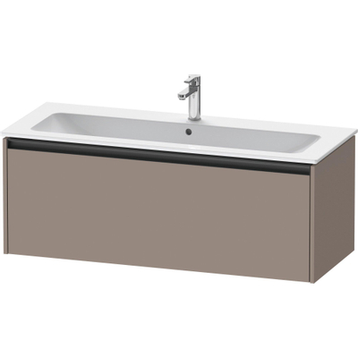 Duravit Ketho 2 Meuble sous-lavabo avec 1 tiroir pour lavabo simple 121x48x44cm avec poignée anthracite basalte mat