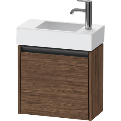 Duravit Ketho.2 Wastafelonderbouwkast - met 1 deur - 48.4x23.8x44cm rechts - met greep antraciet - donker noten mat