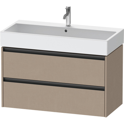 Duravit Ketho 2 meuble sous-lavabo avec 2 tiroirs 98.4x46x54.9cm avec poignées anthracite Lin mat