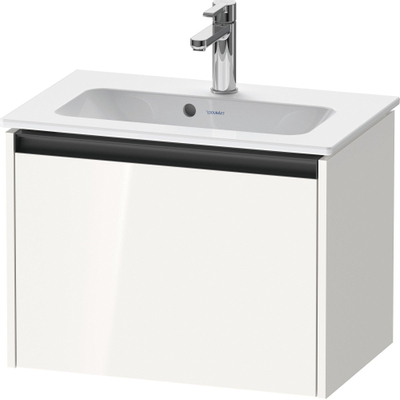 Duravit ketho 2 meuble sous lavabo avec 1 tiroir 61x39x44cm avec poignée anthracite blanc brillant