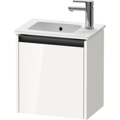 Duravit ketho 2 meuble lavabo avec 1 porte 41x29.2x44cm droite, avec poignée anthracite blanc brillant