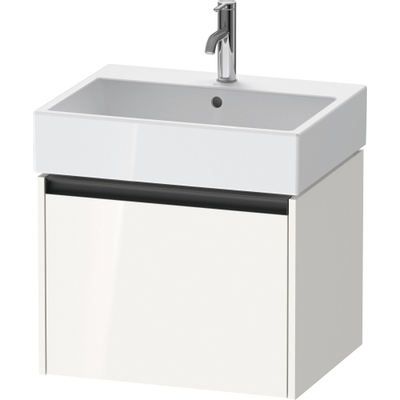 Duravit Ketho.2 Wastafelonderbouwkast - met 1 lade - 58.4x46x44cm - met greep antraciet - hoogglans wit