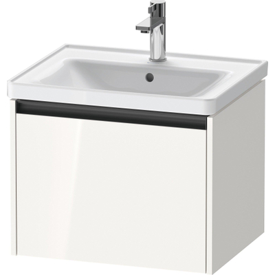 Duravit Ketho.2 Wastafelonderbouwkast - met 1 lade - 58.4x45.5x44cm - met greep antraciet - hoogglans wit