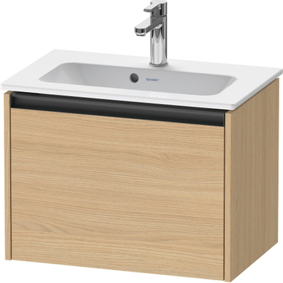 Duravit Ketho.2 Wastafelonderbouwkast - met 1 lade - 61x39x44cm - met greep antraciet - natuur eiken mat