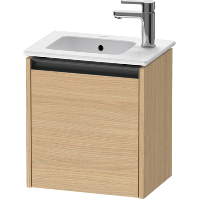 Duravit ketho 2 meuble lavabo avec 1 porte 41x29.2x44cm gauche, avec poignée anthracite chêne naturel mat