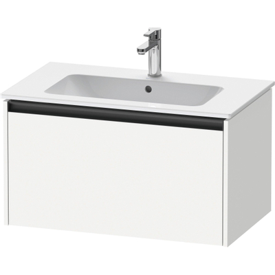 Duravit Ketho 2 meuble sous-lavabo avec 1 tiroir 81x48x44cm avec poignée anthracite blanc mat