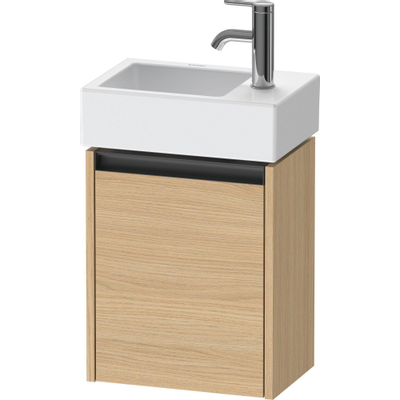 Duravit ketho 2 meuble sous lavabo avec 1 porte 36.4x23.8x44cm droite, avec poignée anthracite chêne naturel mate