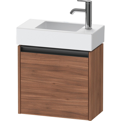 Duravit ketho 2 meuble sous lavabo avec 1 porte 48.4x23.8x44cm droite, avec poignée anthracite noyer mat