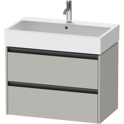 Duravit Ketho.2 Wastafelonderbouwkast - met 2 laden - 78.4x46x54.9cm - met grepen antraciet - betongrijs mat