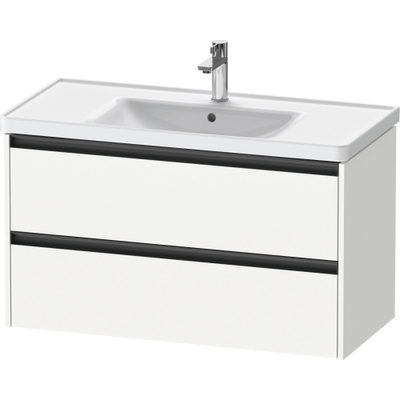 Duravit Ketho 2 meuble sous-lavabo avec 2 tiroirs 98.4x45.5x54.9cm avec poignées anthracite blanc mat