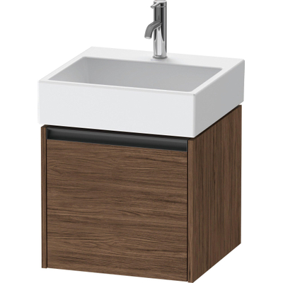 Duravit Ketho 2 meuble sous-lavabo avec 1 tiroir 48.4x46x44cm avec poignée anthracite noyer foncé mat