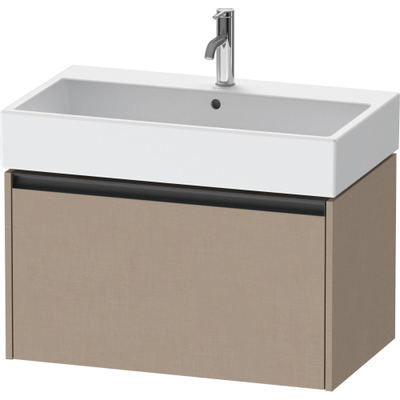 Duravit ketho meuble 2 vasques avec 1 tiroir 78.4x46x44cm avec poignée anthracite lin mat