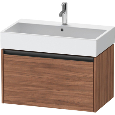 Duravit Ketho.2 Wastafelonderbouwkast - met 1 lade - 78.4x46x44cm - met greep antraciet - noten mat