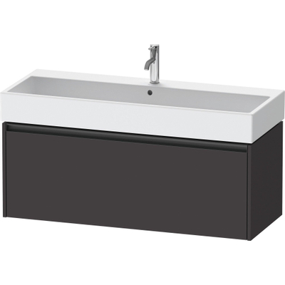 Duravit Ketho.2 Wastafelonderbouwkast - met 1 lade - voor enkele wastafel - 118.4x46x44cm - met greep antraciet - grafiet supermat