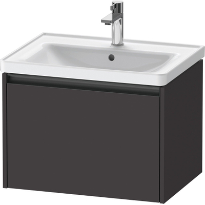 Duravit Ketho.2 Wastafelonderbouwkast - met 1 lade - 63.4x45.5x44cm - met greep antraciet - grafiet supermat