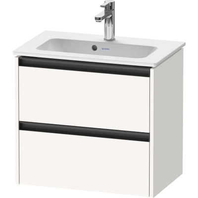 Duravit Ketho.2 Wastafelonderbouwkast - met 2 laden - 61x39x54.9cm - met grepen antraciet - wit supermat