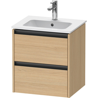 Duravit ketho.2 meuble 51x42x54.9cm pour 1 lavabo en aggloméré chêne naturel mat