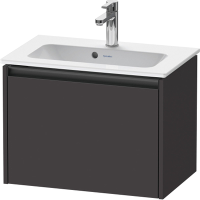 Duravit Ketho.2 Wastafelonderbouwkast - met 1 lade - 61x39x44cm - met greep antraciet - grafiet supermat