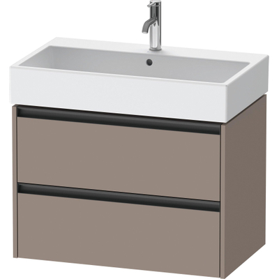 Duravit Ketho.2 Wastafelonderbouwkast - met 2 laden - 78.4x46x54.9cm - met grepen antraciet - basalt mat