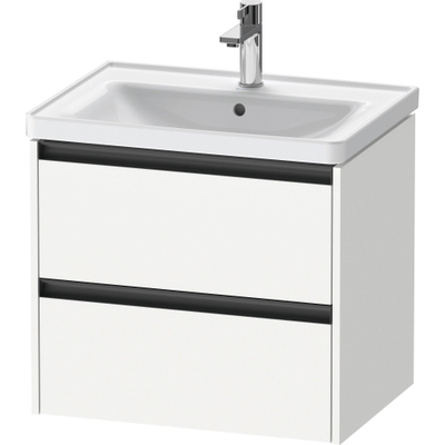 Duravit Ketho.2 Wastafelonderbouwkast - met 2 laden - 63.4x45.5x54.9cm - met grepen antraciet - wit mat