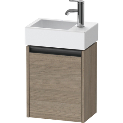 Duravit Ketho.2 Wastafelonderbouwkast - met 1 deur - 36.4x23.8x44cm links - met greep antraciet - eiken terra mat