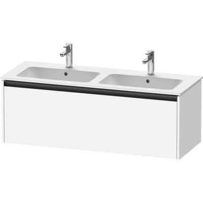 Duravit Ketho 2 meuble sous-lavabo avec 1 tiroir pour double vasque 128x48x44cm avec poignée anthracite blanc mat