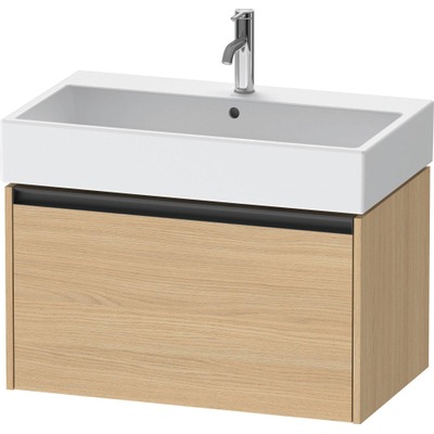Duravit Ketho 2 meuble sous-lavabo avec 1 tiroir 78,4x46x44cm avec poignée chêne naturel mat anthracite