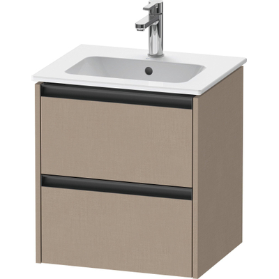Duravit Ketho.2 Wastafelonderkast - 51x42x54.9cm geschikt - voor 1 waskom - spaanplaat - linnen mat