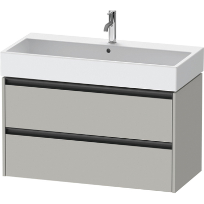 Duravit Ketho.2 Wastafelonderbouwkast - met 2 laden - 98.4x46x54.9cm - met grepen antraciet - betongrijs mat