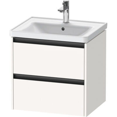 Duravit Ketho.2 Wastafelonderbouwkast - met 2 laden - 58.4x45.5x54.9cm - met grepen antracietwit - supermat wit