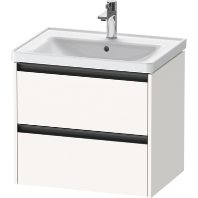 Duravit Ketho.2 Wastafelonderbouwkast - met 2 laden - 63.4x45.5x54.9cm - met grepen antraciet - wit supermat