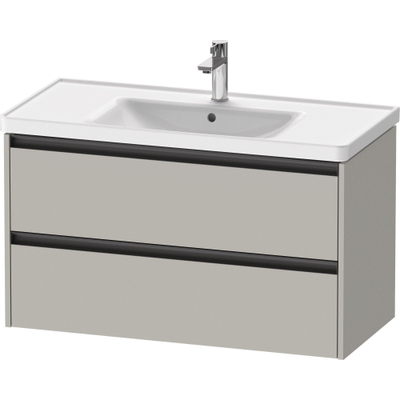 Duravit Ketho 2 meuble sous-lavabo avec 2 tiroirs 98.4x45.5x54.9cm avec poignées gris béton anthracite mat
