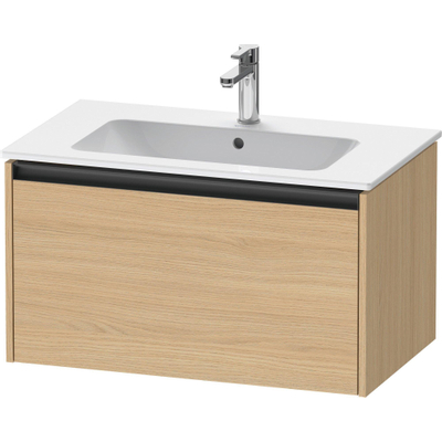 Duravit Ketho 2 wastafelonderbouwkast met 1 lade 81x48x44cm met greep antraciet natuur eiken mat