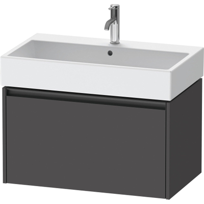 Duravit Ketho.2 Wastafelonderbouwkast - met 1 lade - 78.4x46x44cm - met greep antraciet - grafiet mat