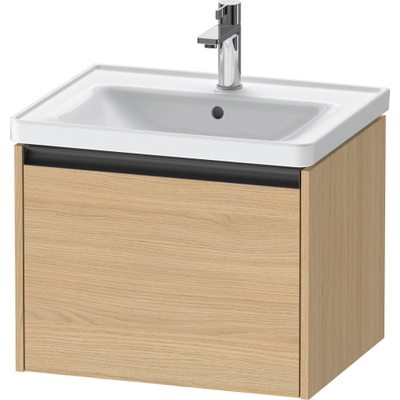 Duravit Ketho 2 meuble sous-lavabo avec 1 tiroir 58.4x45.5x44cm avec poignée chêne naturel mat anthracite