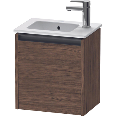 Duravit Ketho 2 fonteinkast met 1 deur 41x29.2x44cm links, met greep antraciet donker noten mat