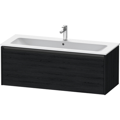 Duravit Ketho.2 Wastafelonderbouwkast - met 1 lade - voor enkele wastafel - 121x48x44cm - met greep antraciet - eiken zwart mat