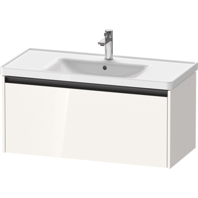 Duravit Ketho 2 meuble sous-lavabo avec 1 tiroir 98.4x45.5x44cm avec poignée anthracite blanc brillant