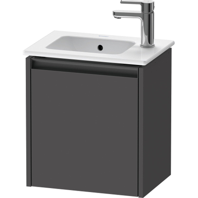 Duravit Ketho 2 meuble pour lavabo de toilette avec 1 porte 41x29,2x44cm gauche. avec poignée graphite anthracite mat