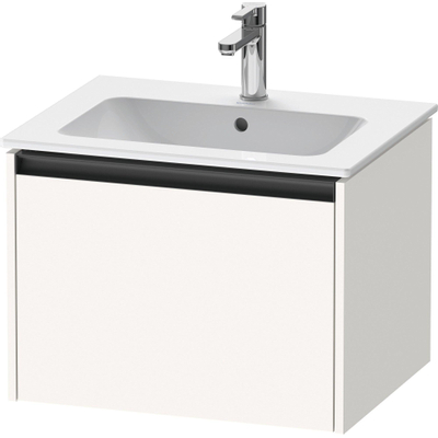 Duravit Ketho.2 Wastafelonderbouwkast - met 1 lade - 61x48x44cm - met greep antraciet - wit supermat