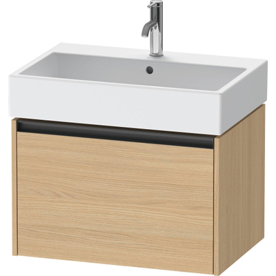 Duravit ketho meuble 2 vasques avec 1 tiroir 68.4x46x44cm avec poignée anthracite chêne naturel mat